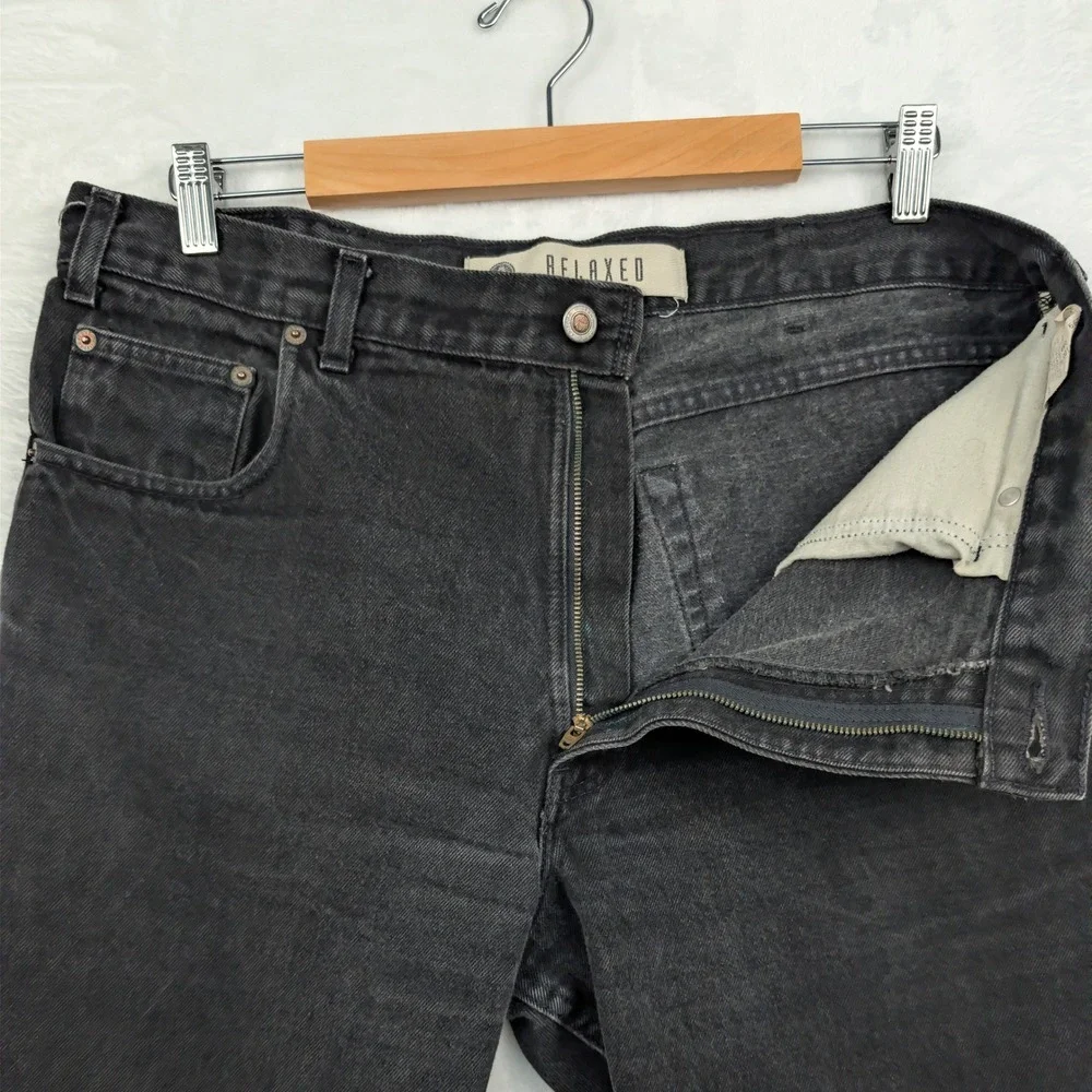 VTG‎ Arizona Jean Co Jeans Men's 36x31 Black Faded Skater Grunge Relaxed Fit Y2K